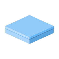 Blank empty box for gifts or packaging. Flat vector cartoon illustration. Objects isolated on white background.