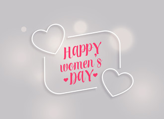 minimal happy women's day background with line hearts