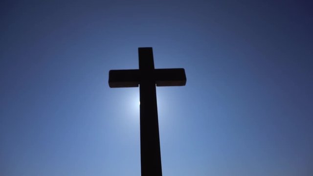 Cross on a blue sky background