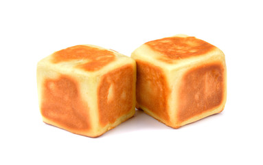 square chinese mooncake on white background