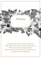 abstract frame of flowers. For design of cards, invitations, greeting birthday, party, wedding, Valentine's day, holiday, celebration.