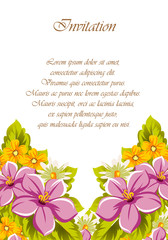 Beautiful frames for your text from the flowers. For design postcards, greeting, invitation birthday, marriage, Valentine's day, party, holiday, celebration.