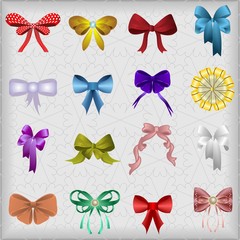 Decorated multi-colored bows