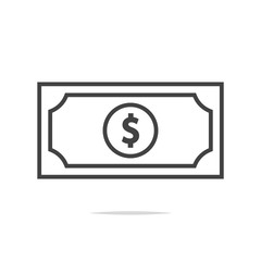 Dollar money line icon vector