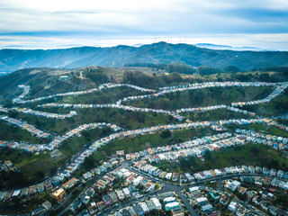 Aerial photo of Daly City in California