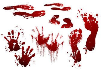 collection various blood or paint splatters,Halloween concept - obrazy, fototapety, plakaty