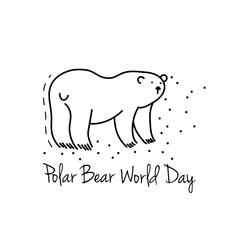 Obraz premium Polar Bear Day Vector Illustration. Sticker with white bear.