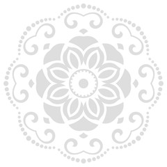 Oriental vector pattern with arabesques and floral elements. Traditional classic round light ornament. Vintage pattern with arabesques