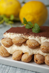 Nahaufnahme von einem Tiramisu