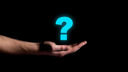 Hand showing on question mark