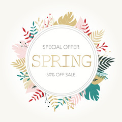 Creative banner offering spring sales