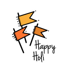 illustration of set of Holi color element