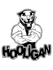 Print on T-shirt "hooligan" with a  pantera image. © Максим Ковальчук