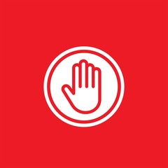 Stop vector sign. Prohibiting flat vector icon