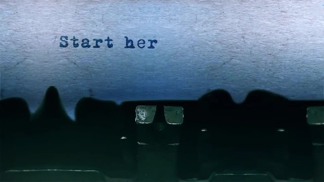 Start here closeup Being Typing With Sound and Centered on a Sheet of paper on old Typewriter 4k Footage .