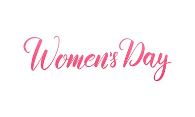 Women's Day March 8. Script lettering calligraphy for International Women's Day