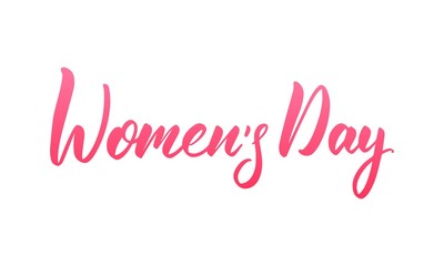 Women's Day March 8. Script lettering calligraphy for International Women's Day