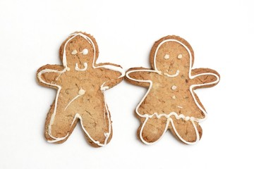 Sweet and beautiful gingerbread. Figure of a man and a woman