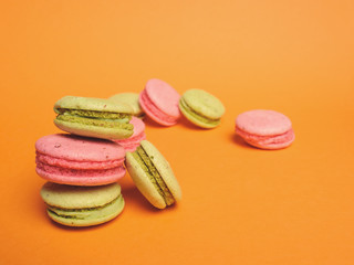 Sweet and colourful french macaroons or macaron