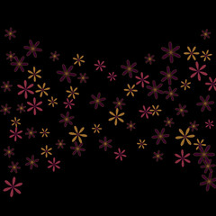 Feminine Floral Pattern with Simple Small Flowers for Greeting Card or Poster. Naive Daisy Flowers in Primitive Style. Vector Background for Spring or Summer Design.
