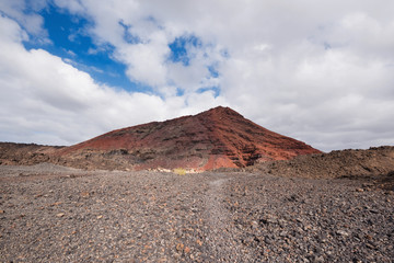 Volcanic crater (Montana Bermeja) in Lanzarote, Canary islands, Spain.