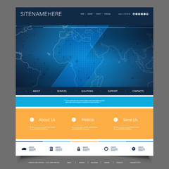 Business, Connection, Network - Website Template Design 