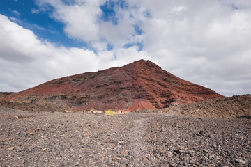 Volcanic crater (Montana Bermeja) in Lanzarote, Canary islands, Spain.