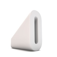 Letter O sloping perspective font. 3D Rendering