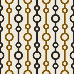Geometric vector pattern in retro style, modern stylish texture, abstract background, wrapping paper, 50s, 60s, 70s fashion style, trendy fabric, simple ornament, template, sketch for design - 193104328
