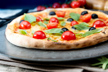 tasty pizza on a the table