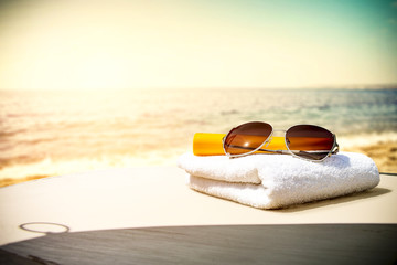 Surfboard of free space for your decoration. 