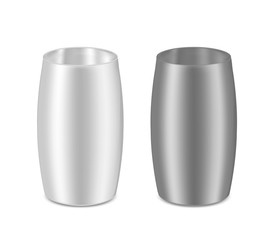 Round metal can for food, cookies and gifts. Flower vase