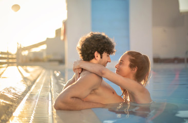 Romantic date at the pool