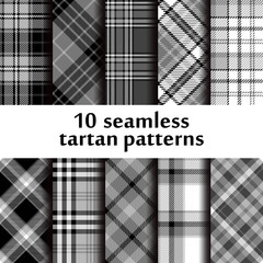 Set of seamless tartan pattern