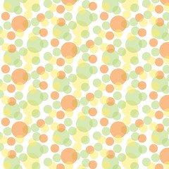 Bubbles vector pattern in green, yellow and orange color palette