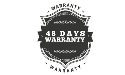 48 days warranty icon vintage rubber stamp guarantee