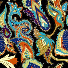 Pattern based on decorative elements Paisley. Seamless pattern in indian style.