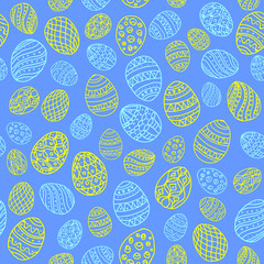 seamless background to easter with eggs_4