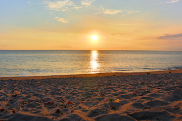 Sunset view in Sengigi Beach, Lombok Island, Indonesia