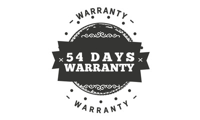 54 days warranty icon vintage rubber stamp guarantee
