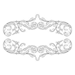 Classical baroque vector of vintage element for design. Decorative design element filigree calligraphy vector. You can use for wedding decoration of greeting card and laser cutting.