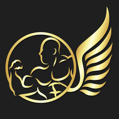 Athlete muscles and wing