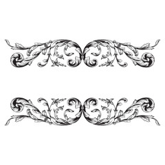 Classical baroque vector of vintage element for design. Decorative design element filigree calligraphy vector. You can use for wedding decoration of greeting card and laser cutting.