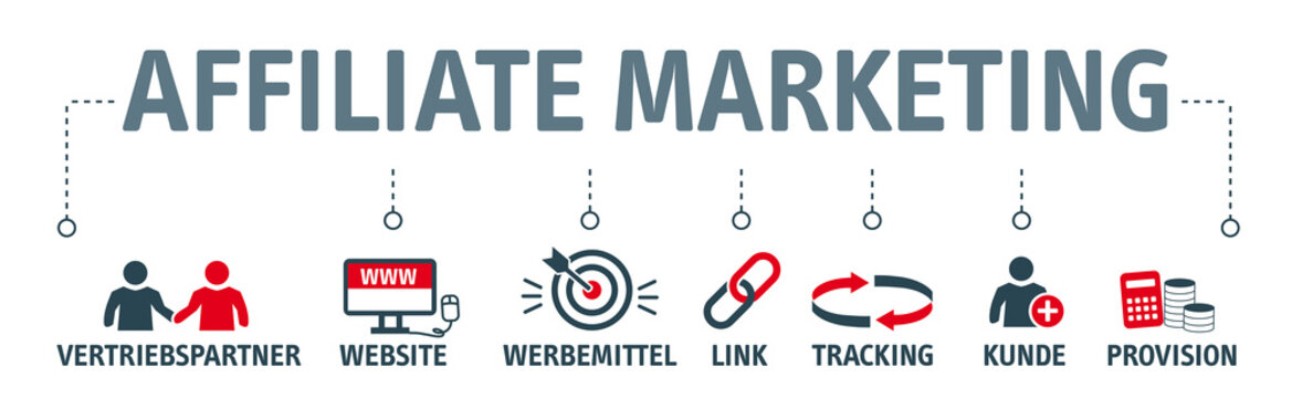 Banner Affiliate Marketing Vektor Illustration mit icons
