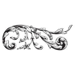 Classical baroque vector of vintage element for design. Decorative design element filigree calligraphy vector. You can use for wedding decoration of greeting card and laser cutting.