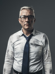 Broke unemployed businessman