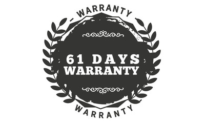 61 days warranty icon vintage rubber stamp guarantee