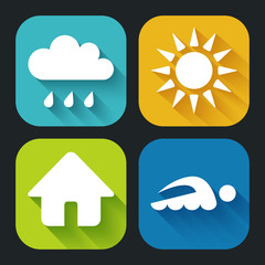 Modern Flat icons for Web and Mobile Applications. Vector illustration.