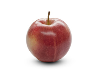 Red apple fruits on the white background.