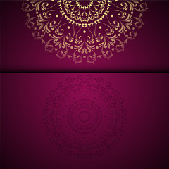 Vector gold oriental arabesque pattern background with place for text